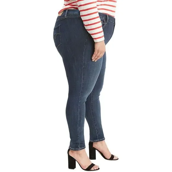 Levi's Womens Plus Size 721 Hi Rise Skinny Jeans 22W Blue Story - NWT $70 - Picture 3 of 4